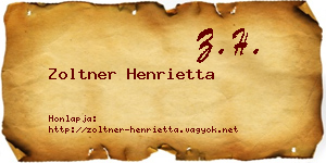 Zoltner Henrietta névjegykártya