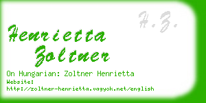henrietta zoltner business card